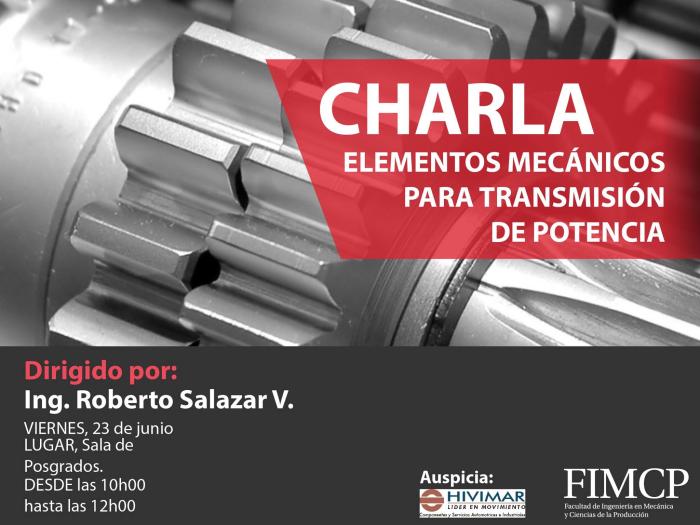 Charla: Elementos mecánicos para transmisión de potencia