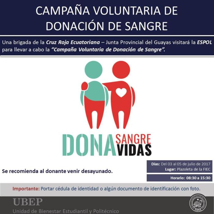 Campaña voluntaria de donación de sangre