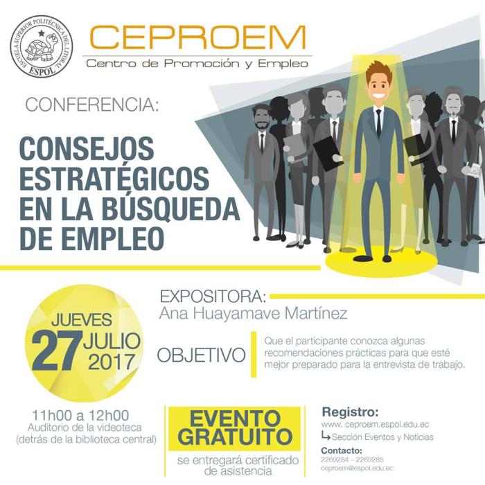 Conferencia: Consejos estratégicos en la búsqueda de empleos