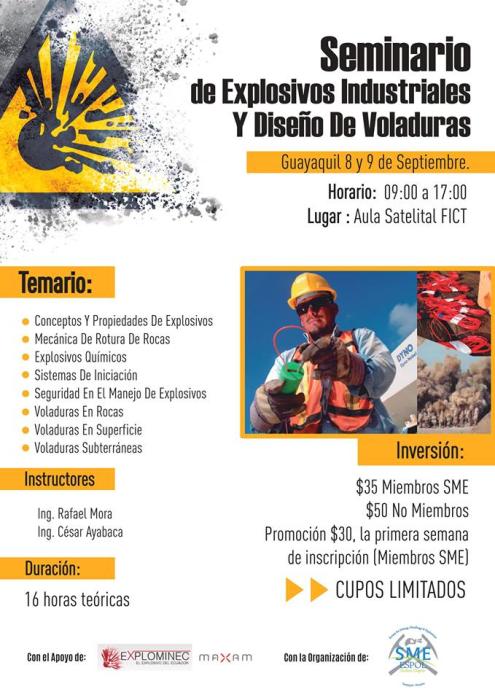 Seminarios de explosivos industriales y diseño de voladuras