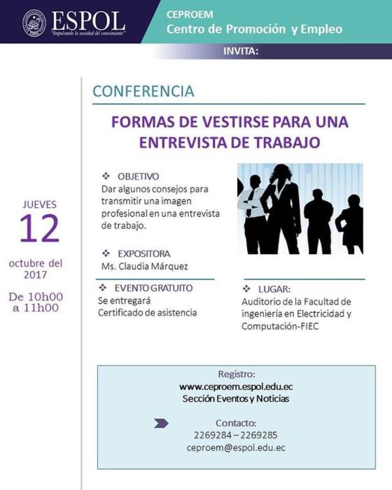 Conferencia: Formas de vestirse para una entrevista de trabajo