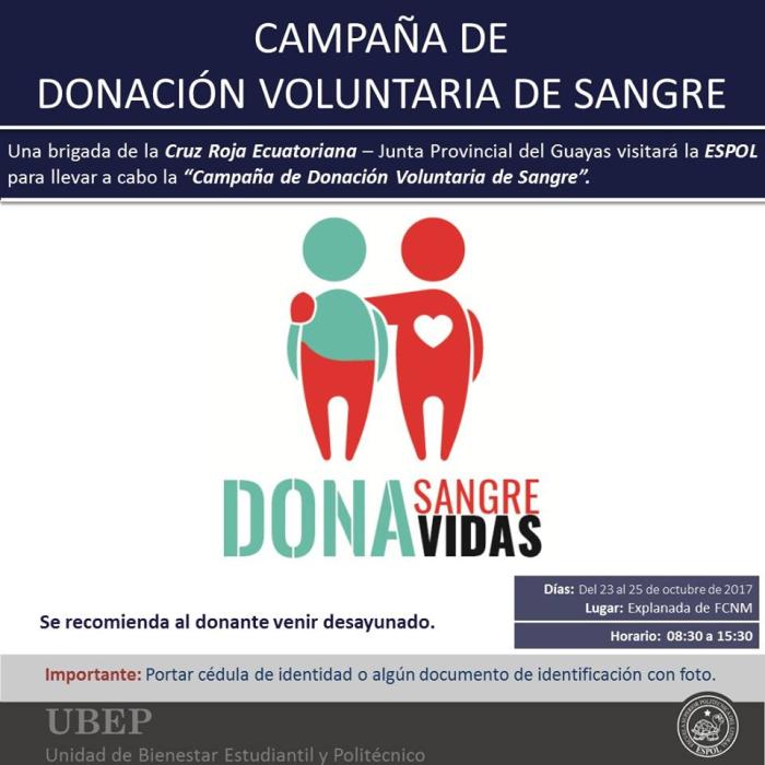 Campaña de donación voluntaria de sangre