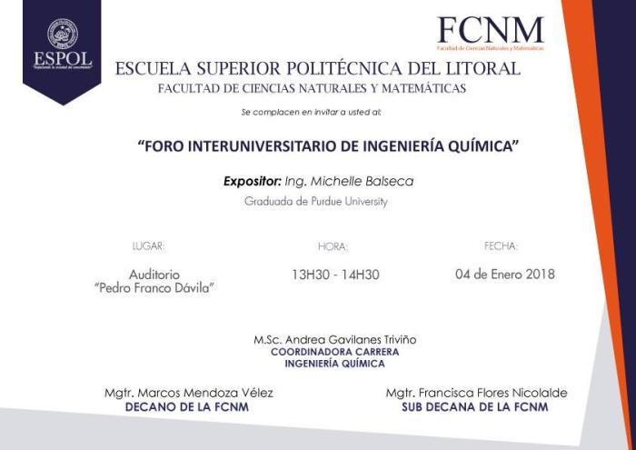 Foro Interuniversitario de Ingeniería Química