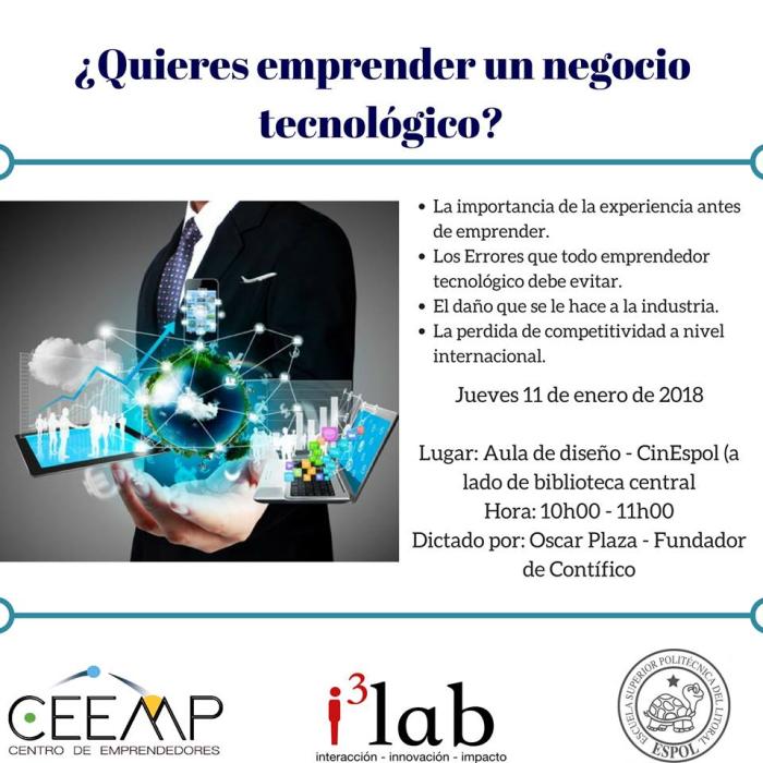 Charla ¿Quieres emprender un negocio tecnológico?