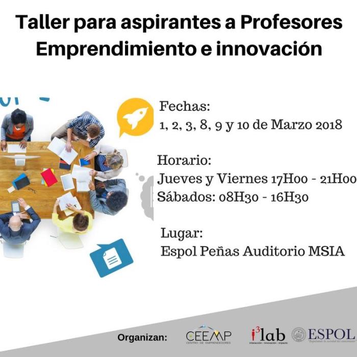 Taller para aspirantes a profesores de Emprendimiento e Innovación