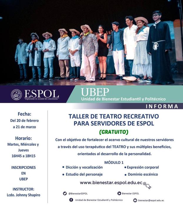 Taller de teatro recreativo para servidores de la ESPOL