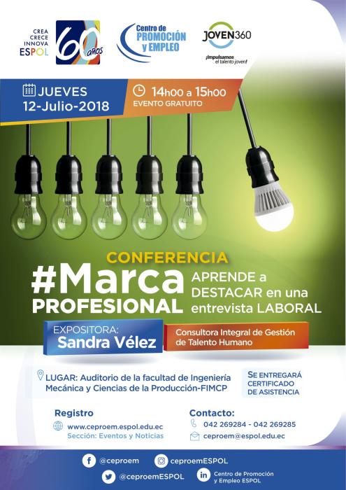 Conferencia "Marca profesional" aprende a destacar en un entrevista profesional