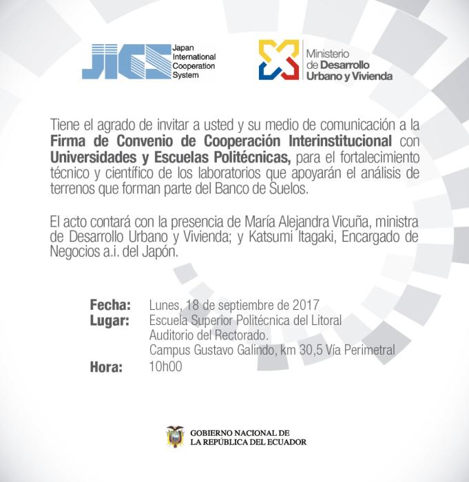 Firma de Convenio de Cooperación Interinstitucional con Universidades y Escuelas Politécnicas