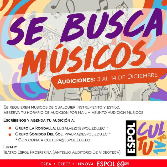Audiciones para músicos en la ESPOL