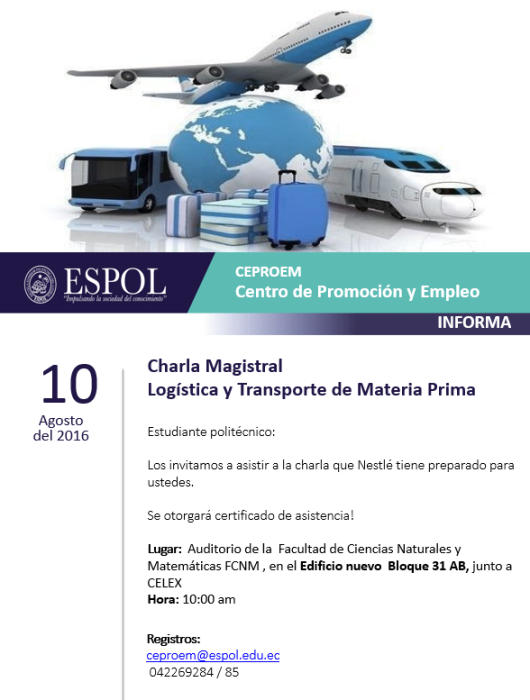 Charla Magistral: Logística y Transporte de Materia Prima