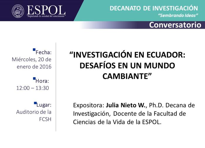 INVESTIGACIÓN EN ECUADOR