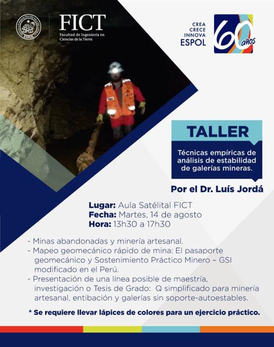 Taller: Técnicas empíricas de análisis de estabilidad de galerías mineras