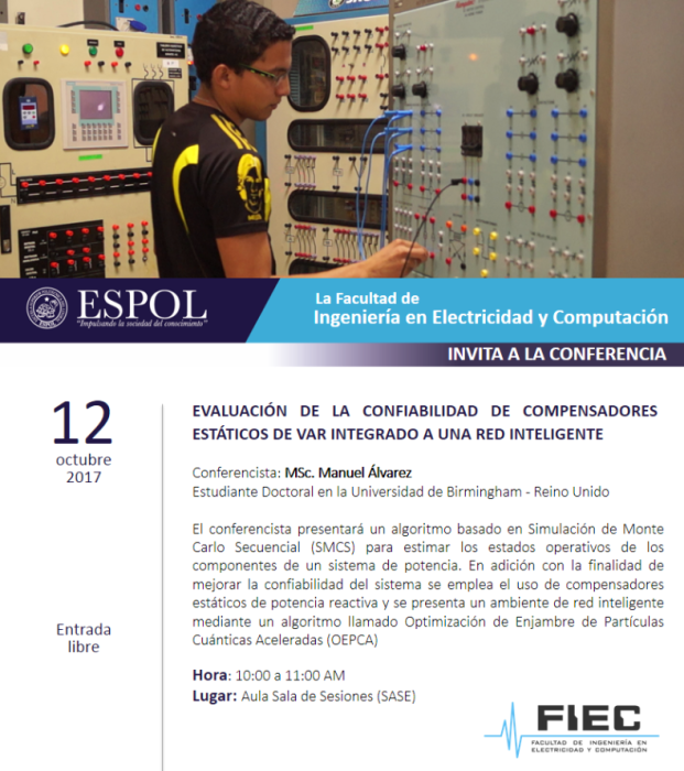 Conferencia: Evaluación de la confiabilidad de compensadores estáticos de var integrado a una red digital