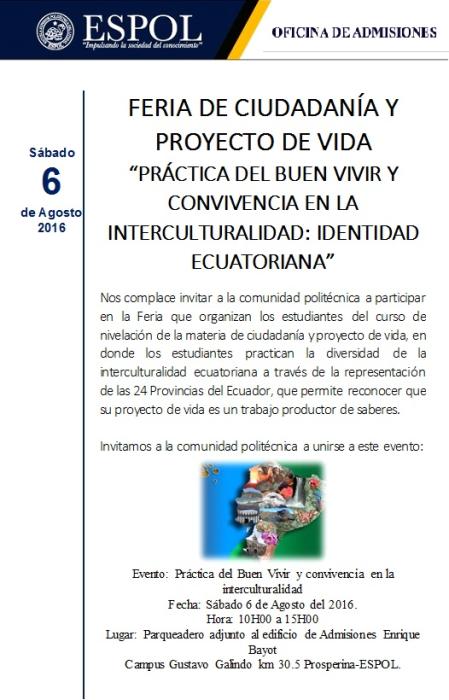 Feria de Ciudadanía y Proyecto de Vida