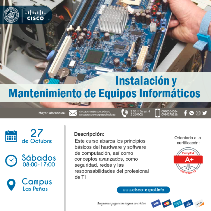 Curso: Instalación y Mantenimiento de Equipos Informáticos