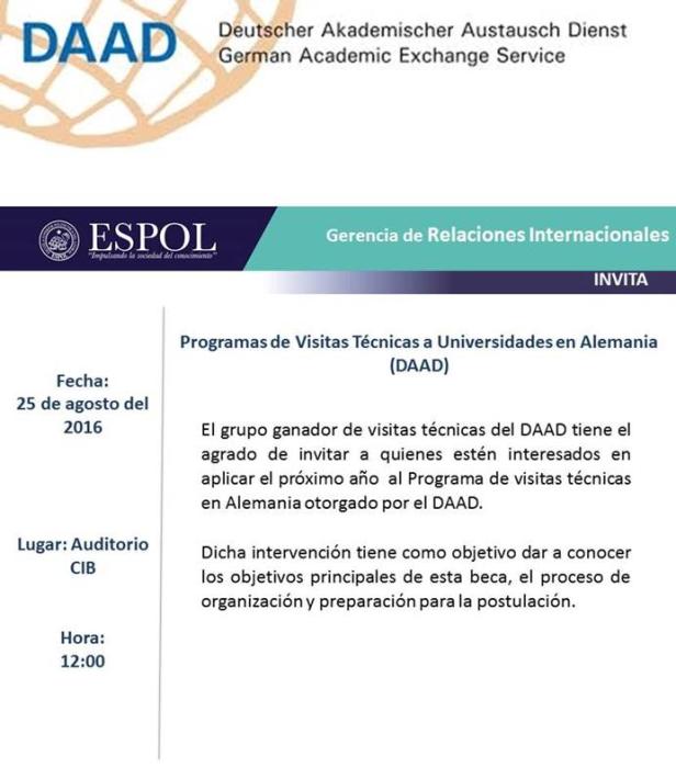 PROGRAMA DE VISITAS TÉCNICAS A UNIVERSIDADES EN ALEMANIA (DAAD)