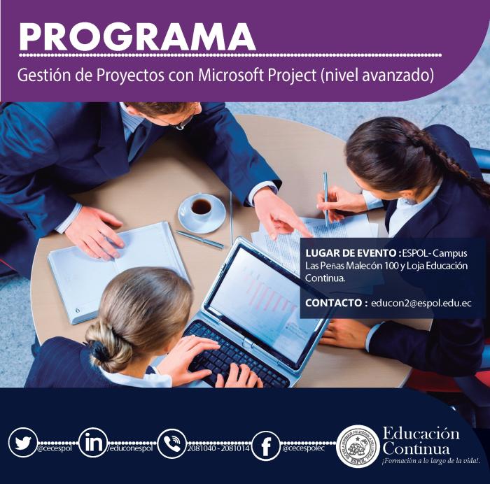 GESTIÓN DE PROYECTOS CON MICROSOFT PROJECT NIVEL AVANZADO