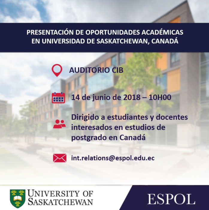 Charla: Oportunidades de estudios de postgrado en Canadá