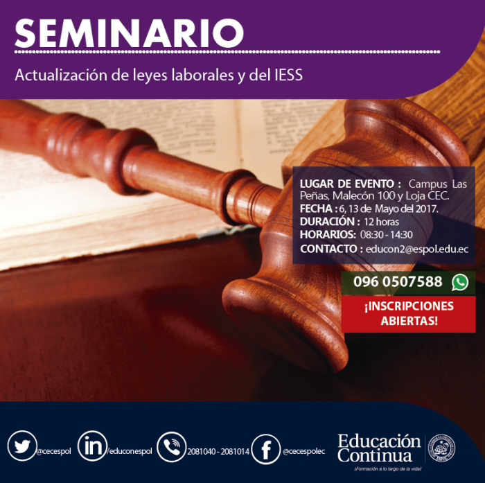 SEMINARIO DE ACTUALIZACIÓN DE LEYES LABORALES Y DEL IESS