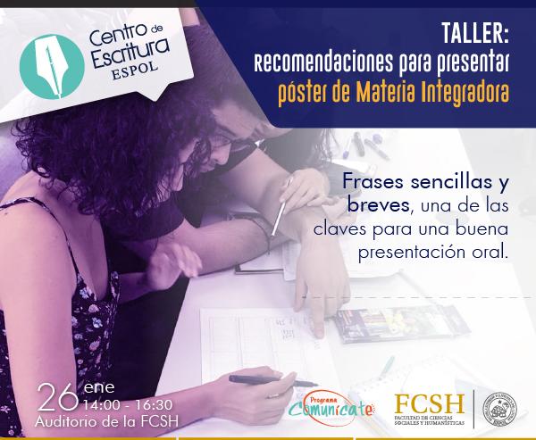 Taller: Recomendaciones para presentar pósters de materia integradora