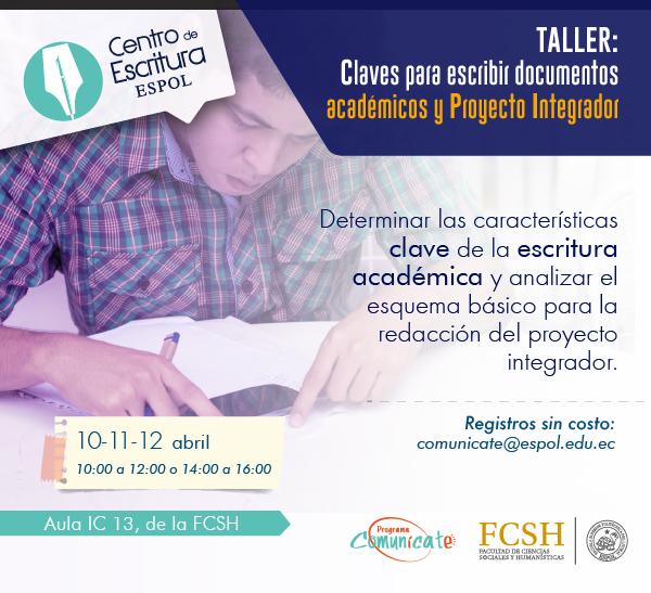 Taller: Claves para escribir documentos académicos y Proyecto Integrador