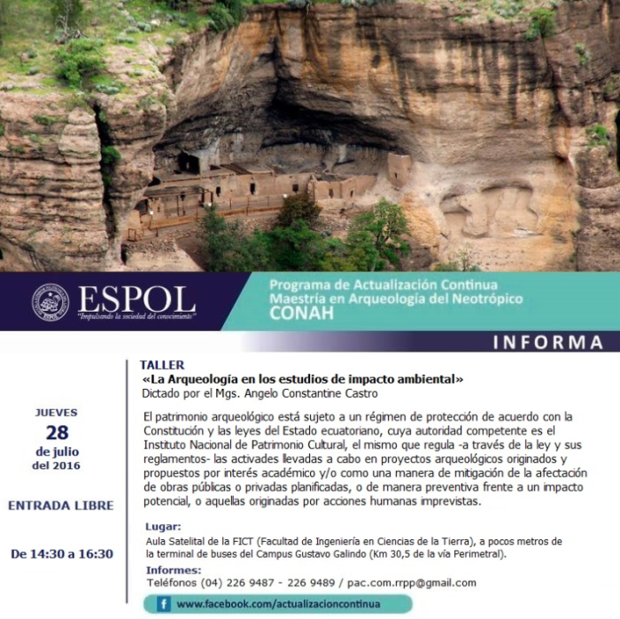 Taller "La Arqueología en los estudios de impacto ambiental"