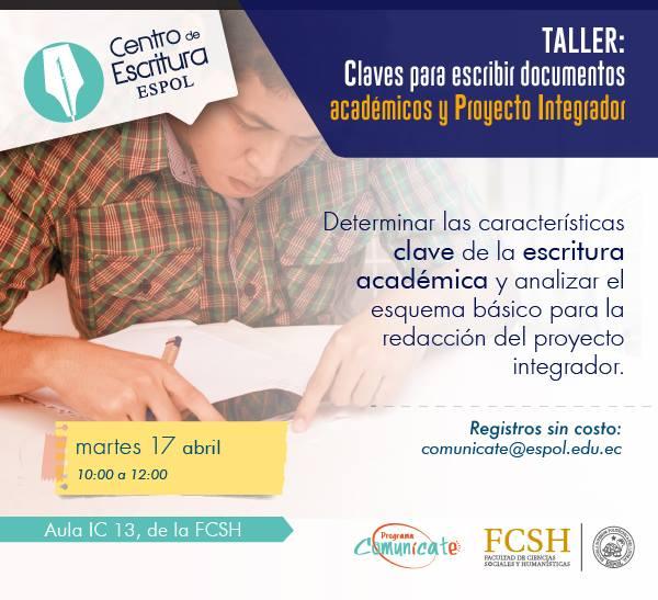 Taller: Claves para escribir documentos académicos y Proyecto Integrador