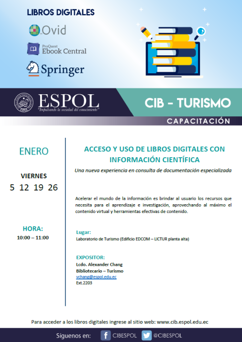 Capacitación: Acceso y uso de libros digitales con información científica