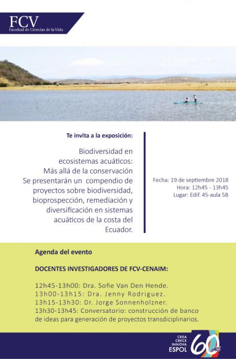 Exposición: Biodiversidad en ecosistemas acuáticos