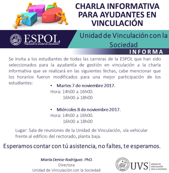 Charla informativa para estudiantes de vinculación