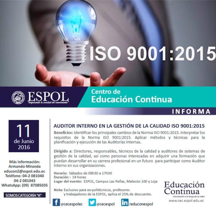 Auditor Interno ISO 9001:2015