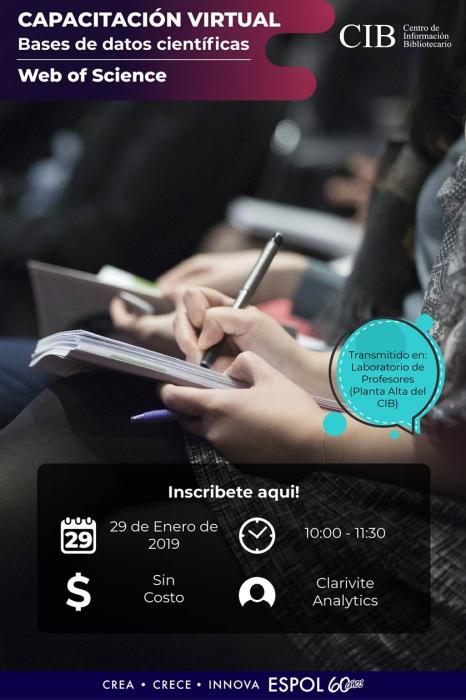 Capacitación virtual en base de datos Web of Science