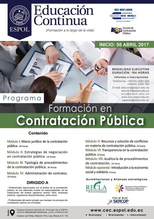 Formación en contratación pública