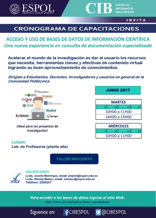 Capacitaciones sobre acceso y uso de bases de datos de información científica