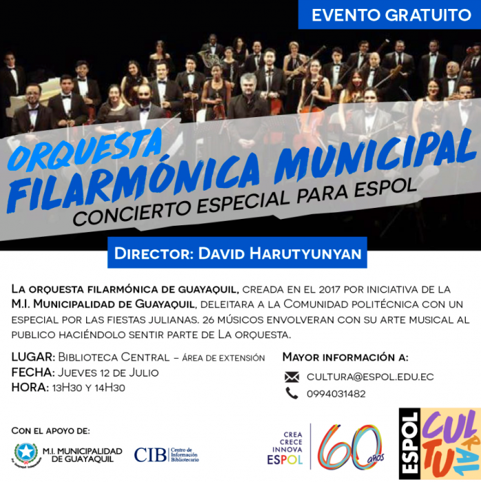 Orquesta Filarmónica de Guayaquil dará concierto en ESPOL