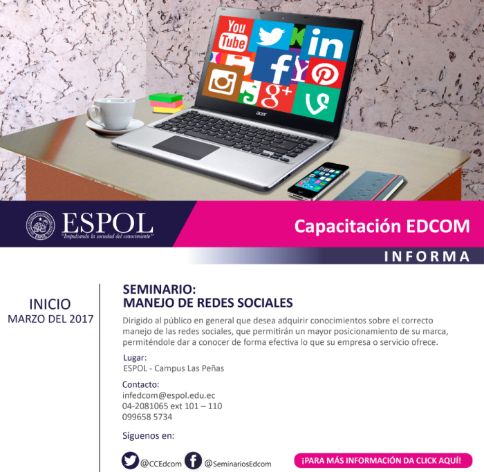 Seminario Manejo de Redes Sociales