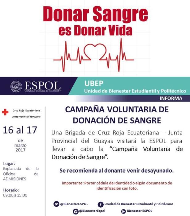 Campaña voluntaria de donación de sangre