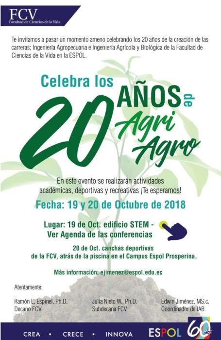 20 años de las carreras Ingeniería Agropecuaria e Ingeniería Agrícola y Biológica