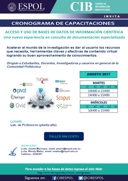 Capacitación en acceso y uso de bases de datos de información científica